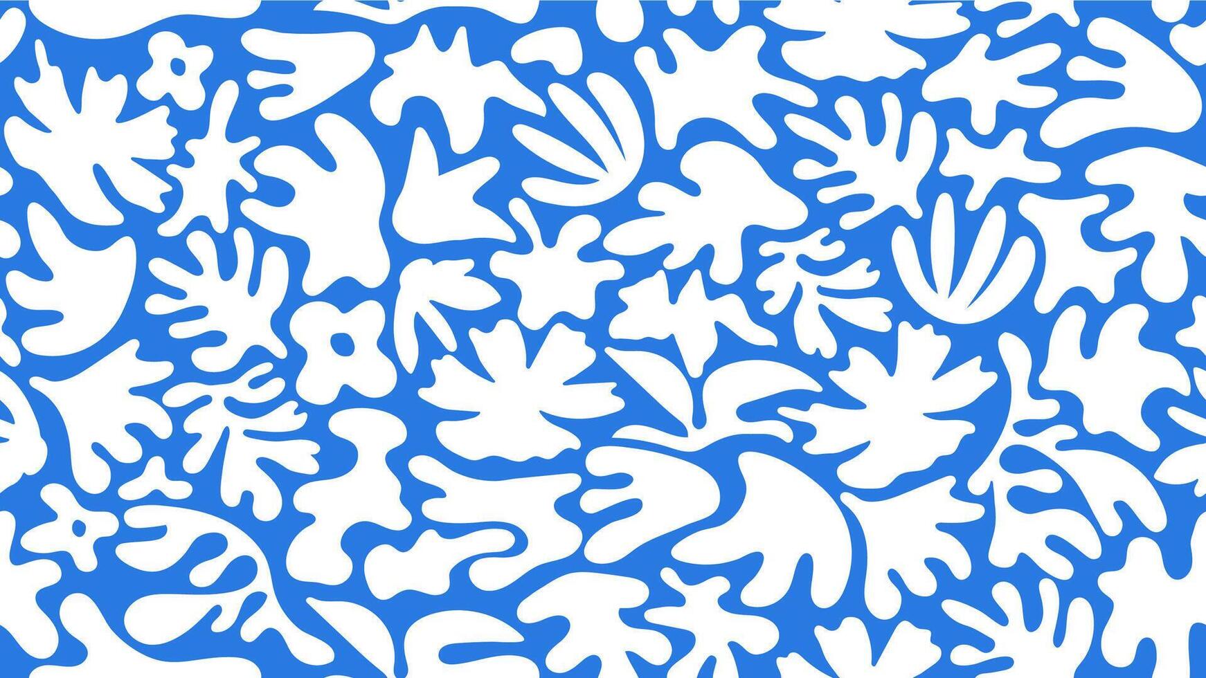 Floral shapes abstract boho style minimal organic seamless patterns. vector