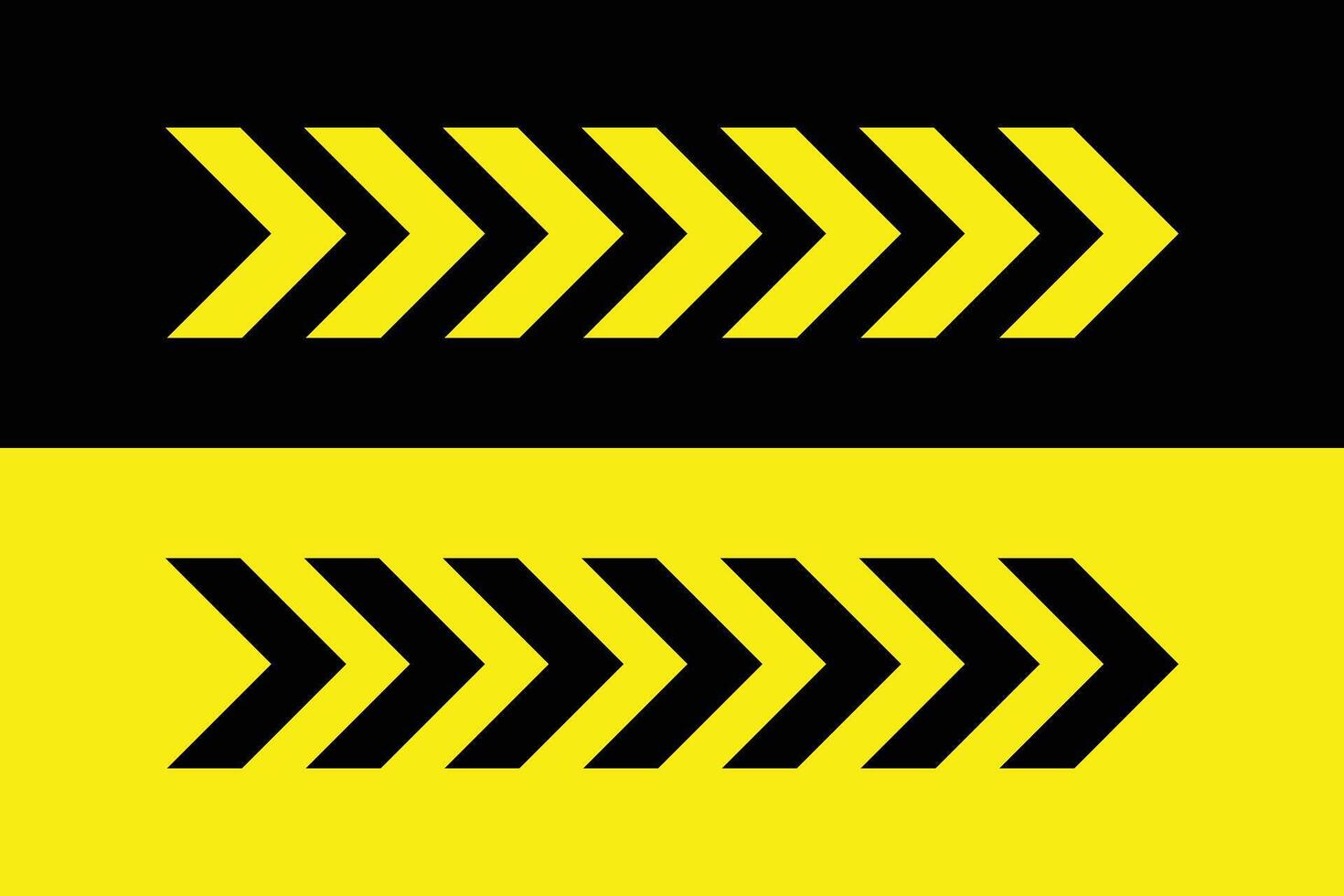 Black and Yellow Chevron Arrows Pointing Right, Simple Geometric Shapes, Graphic Design Element. Arrow icon set. vector