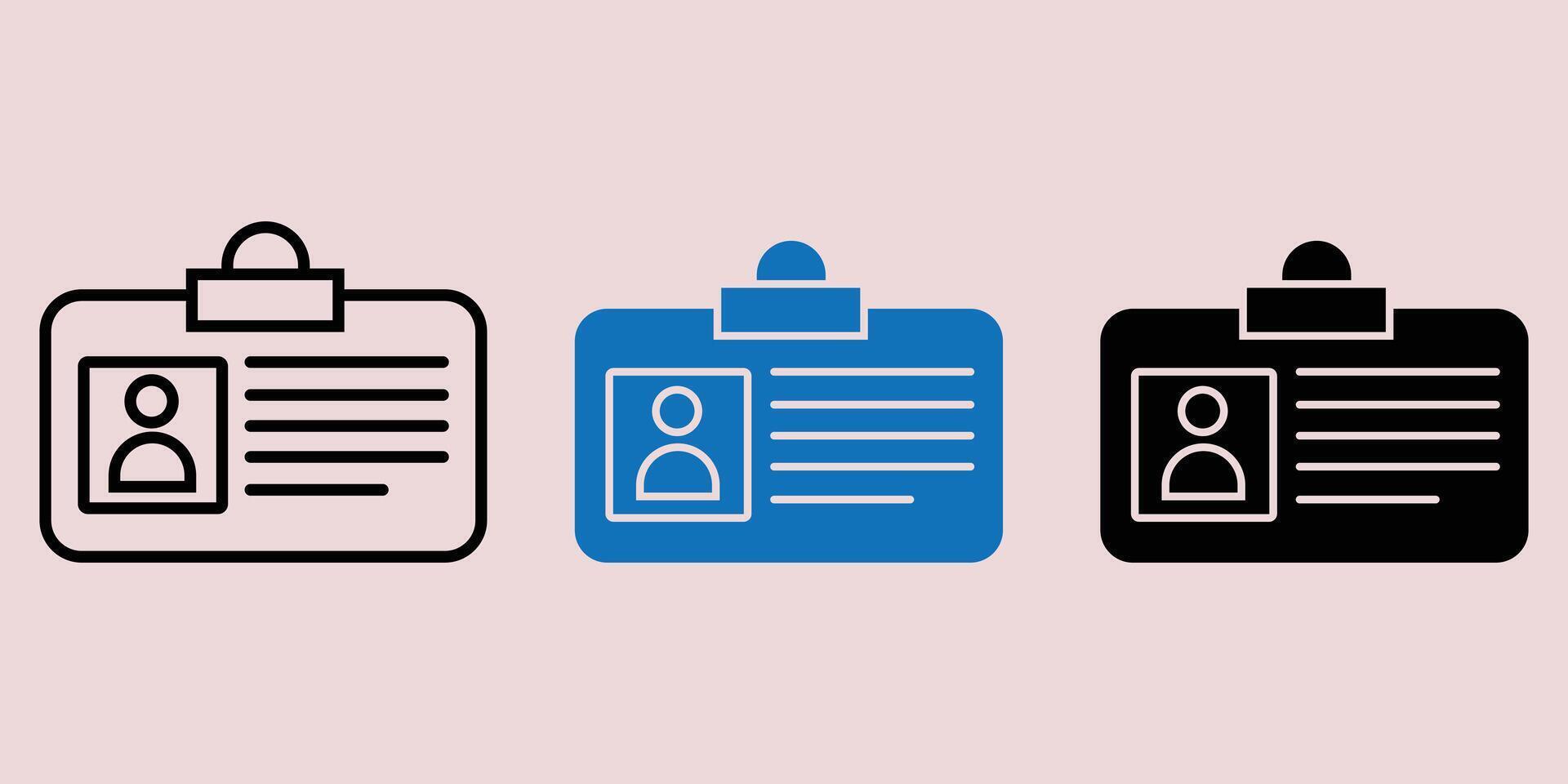 ID Card line icon. id card icon set. security identity card outline. Driver's license Identification card icon symbol. vector