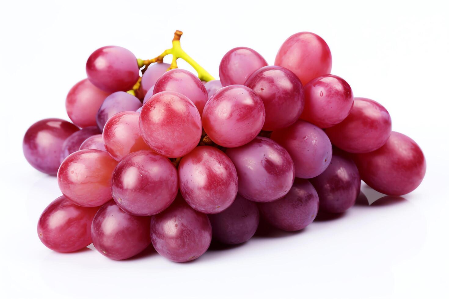 A beautiful cluster of plump, juicy red grapes, glistening in the sunlight. Perfect for a healthy snack or a refreshing addition to your favorite salad or cheese plate. photo
