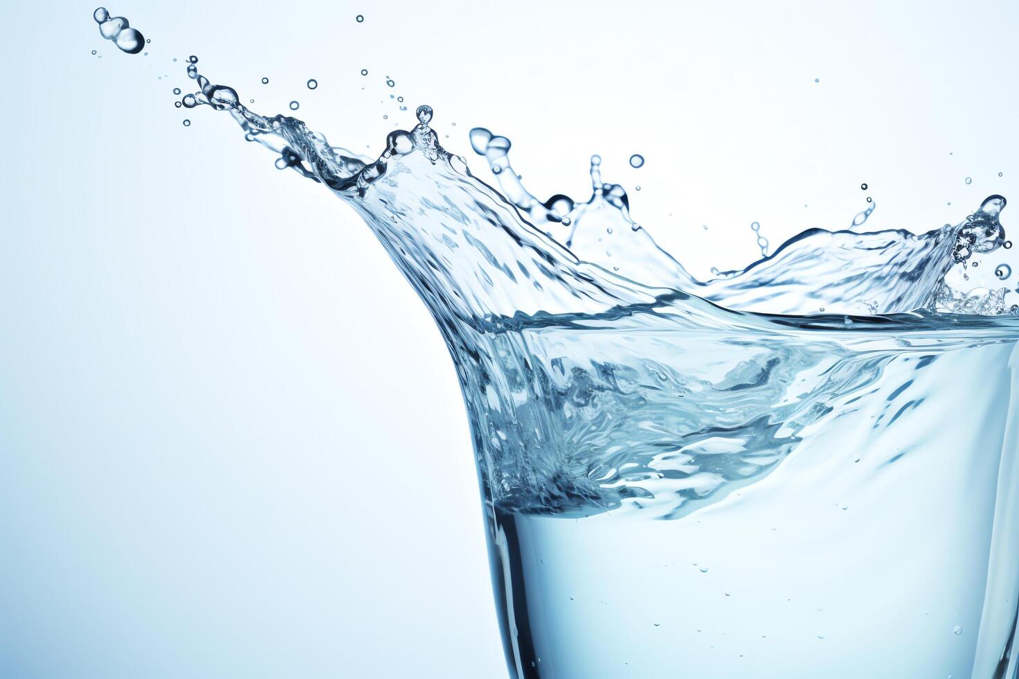 Generate an image of a glass of water on a white background photo