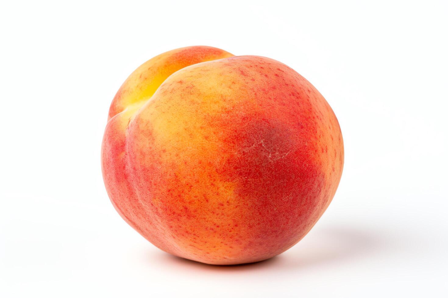 A single peach on a white background photo