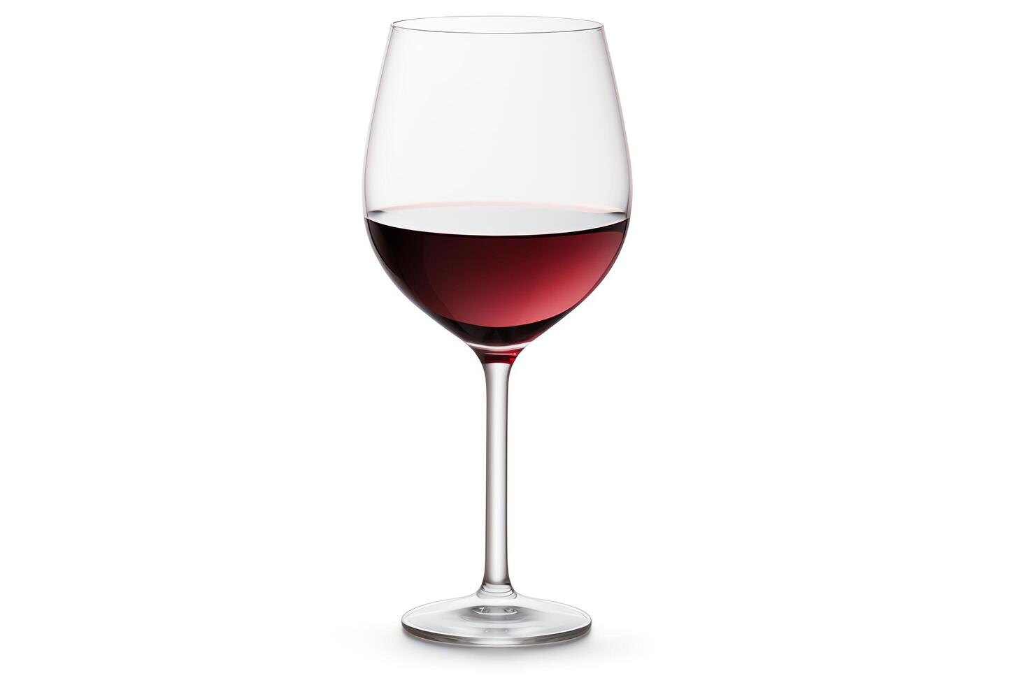 Single wine glass depicted in highresolution, DiCut style, isolated on a white background, with no watermarks, logos, letters, or shadows photo