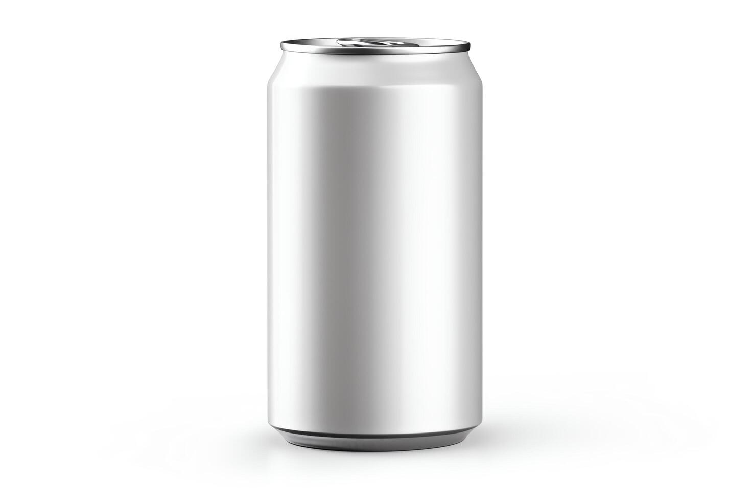 A sleek silver aluminum can, perfect for holding your favorite beverage. Its smooth surface is perfect for adding your own custom design. photo