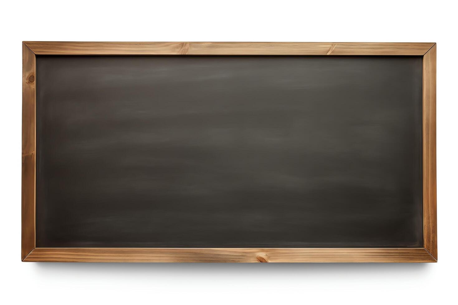 chalkboard with wooden frame isolated on white background. photo