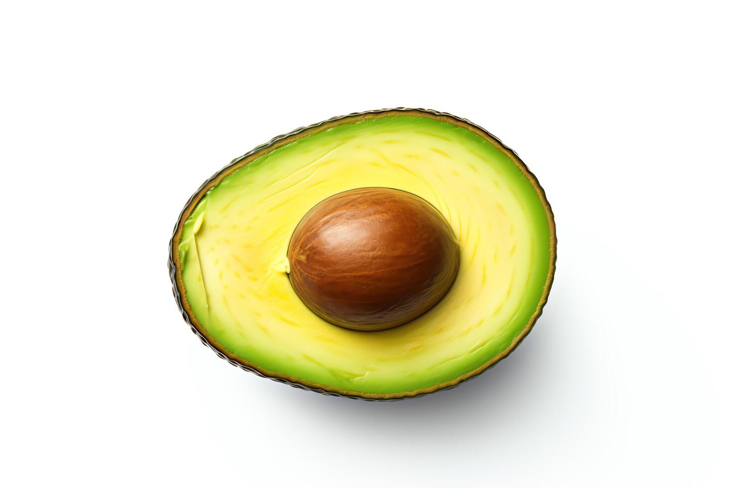 Avocado captured as a single object in DiCut style, showcased against a white background, with all watermarks, logos, letters, and shadows removed for clarity photo