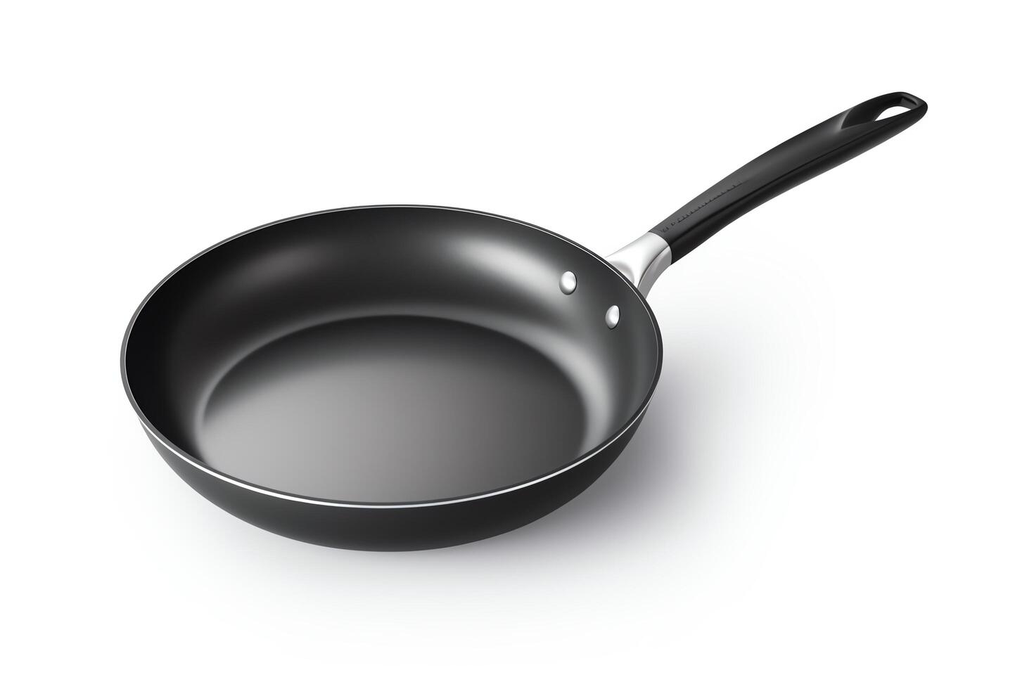 Single frying pan depicted in highresolution, DiCut style, isolated on a white background, with no watermarks, logos, letters, or shadows photo