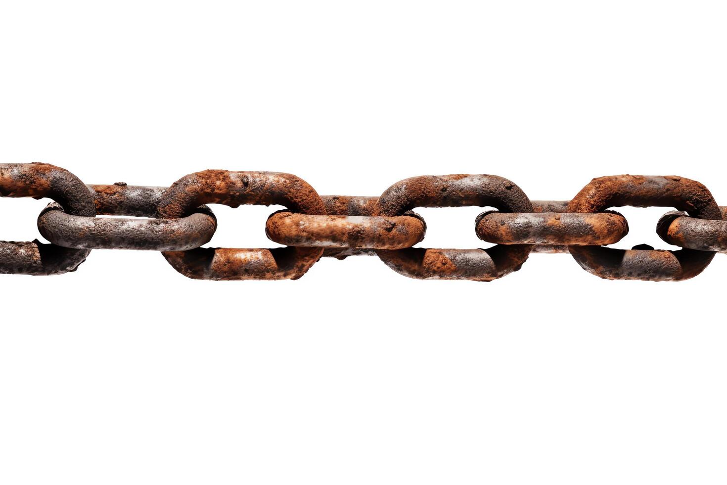 A rusty chain isolated on a white background. photo