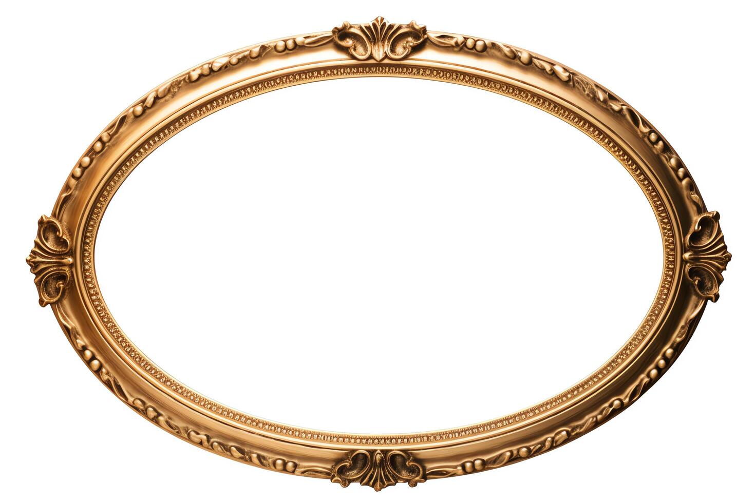 Enhance the beauty of your photos with this stunning, golden, vintage-style frame. Its intricate details add a touch of elegance to any picture.