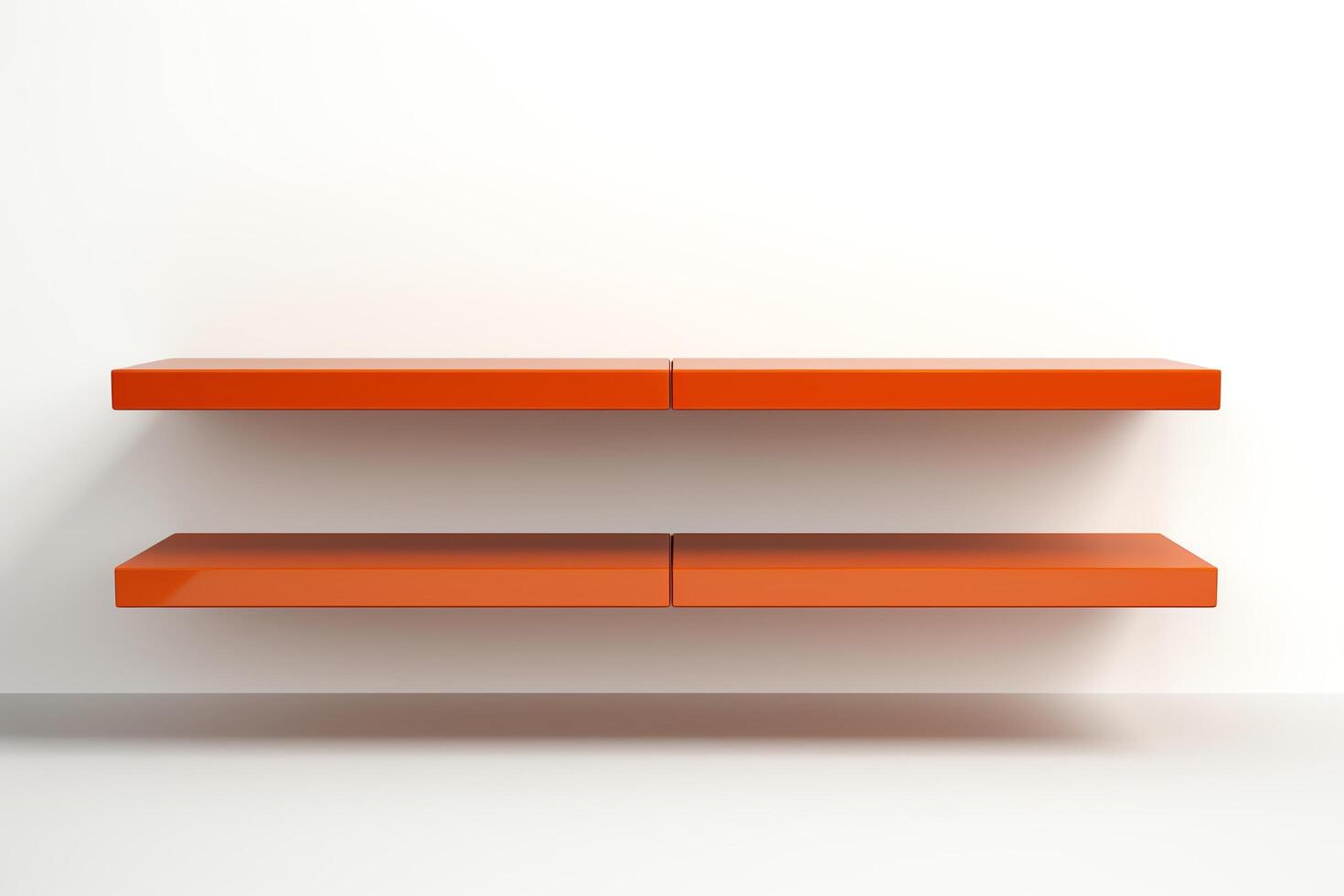Wallmounted TV shelves, each in highquality format, isolated on white, ideal for modern living room setups and spacesaving designs photo