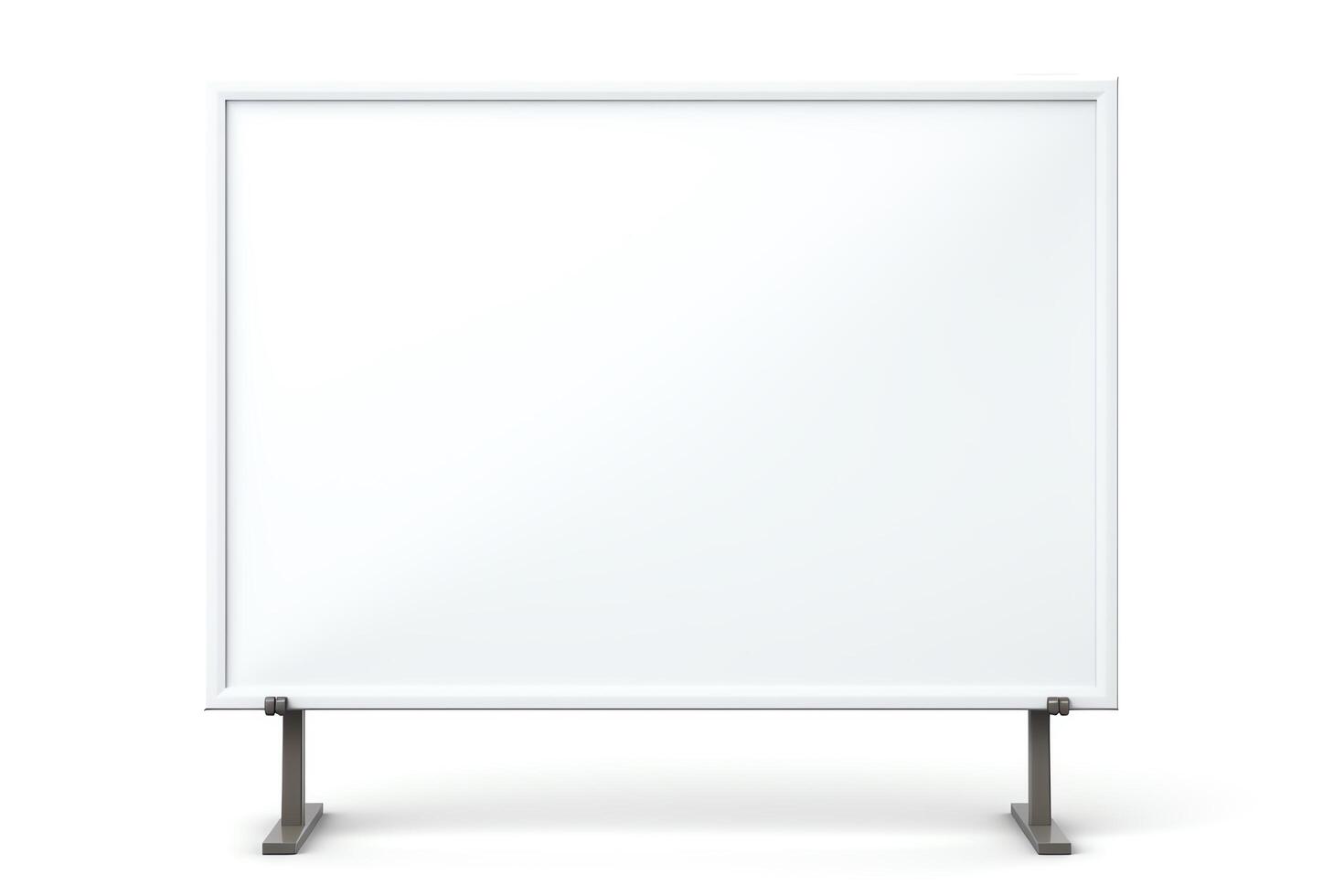 Create a simple 3D rendering of a blank white board photo