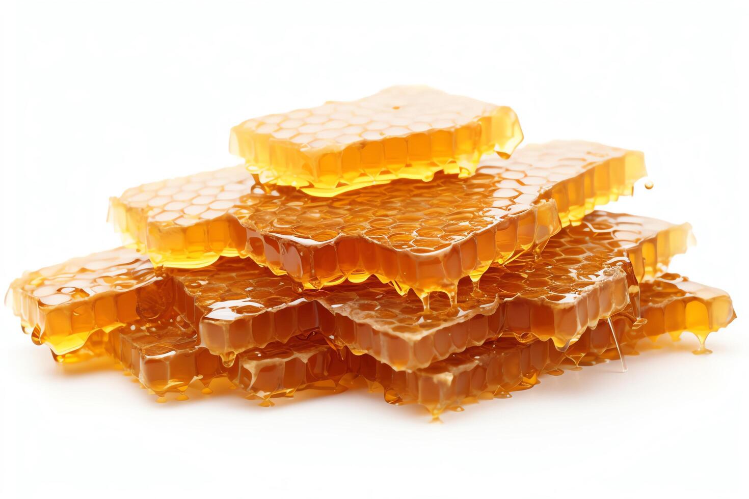 Image of honeycombs isolated on a white background. photo