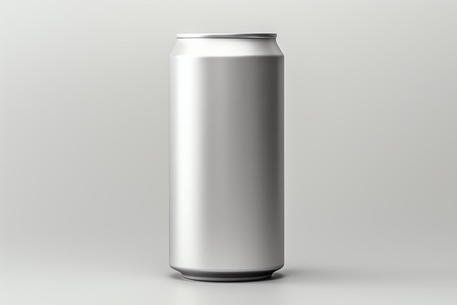 Create a photorealistic visualization of a sleek aluminum can photo