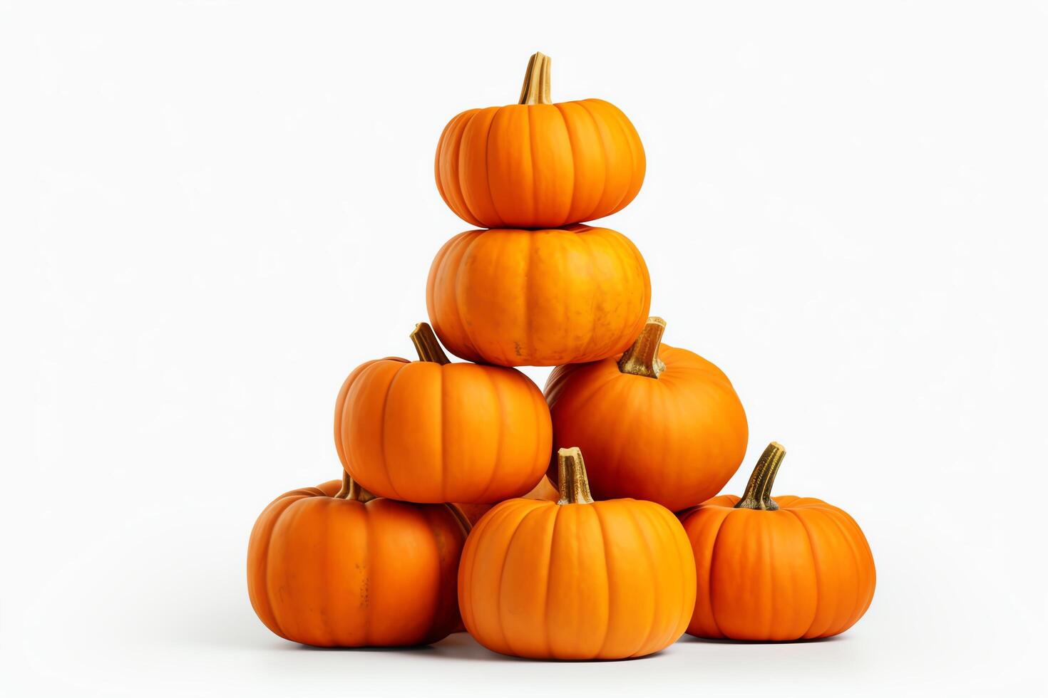 A stack of pumpkins, isolated on a white background photo