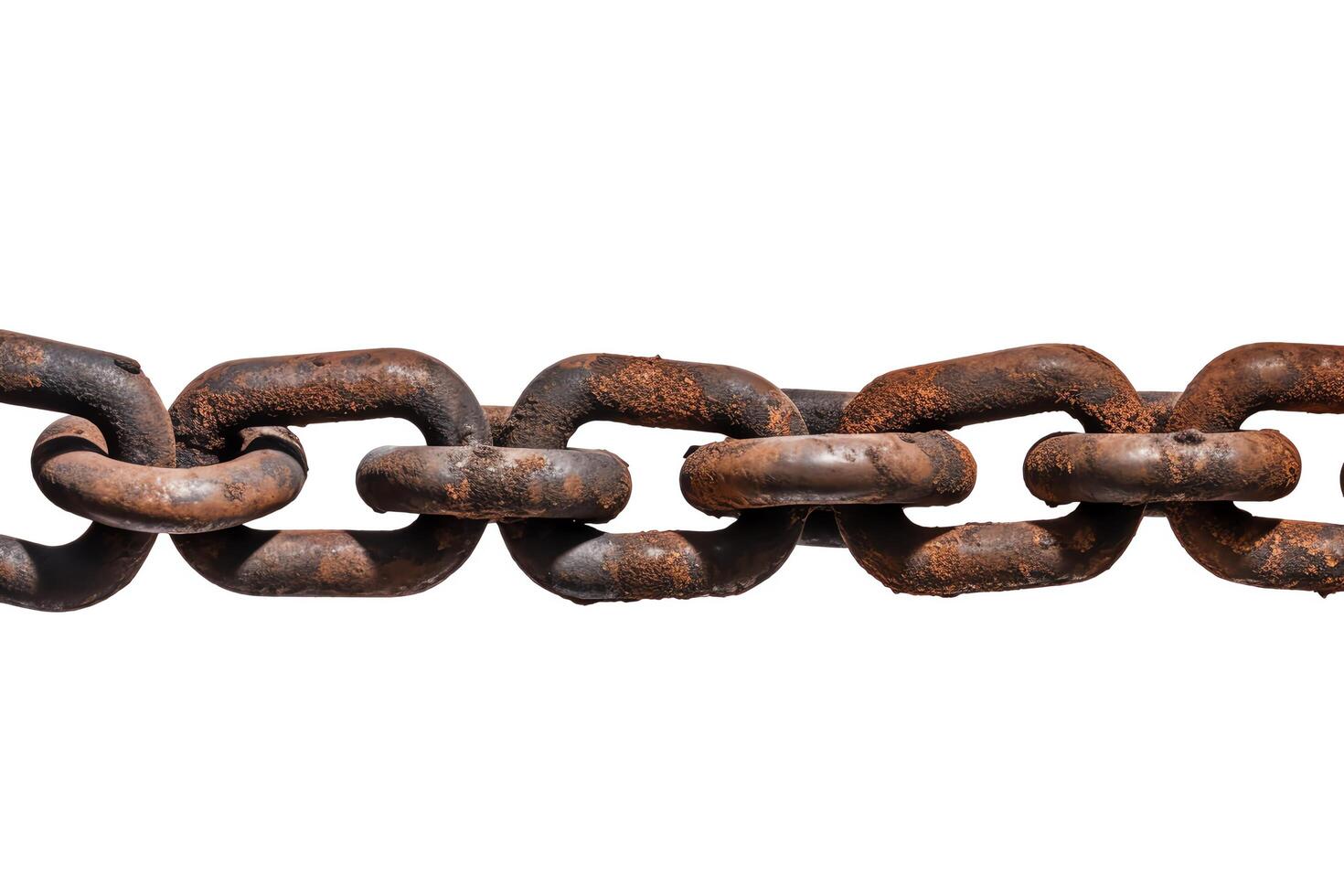 A rusty chain isolated on a white background. photo