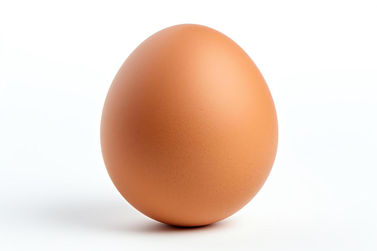 Generate an image of a brown egg. The egg should be in focus and well-lit. The background should be white. photo
