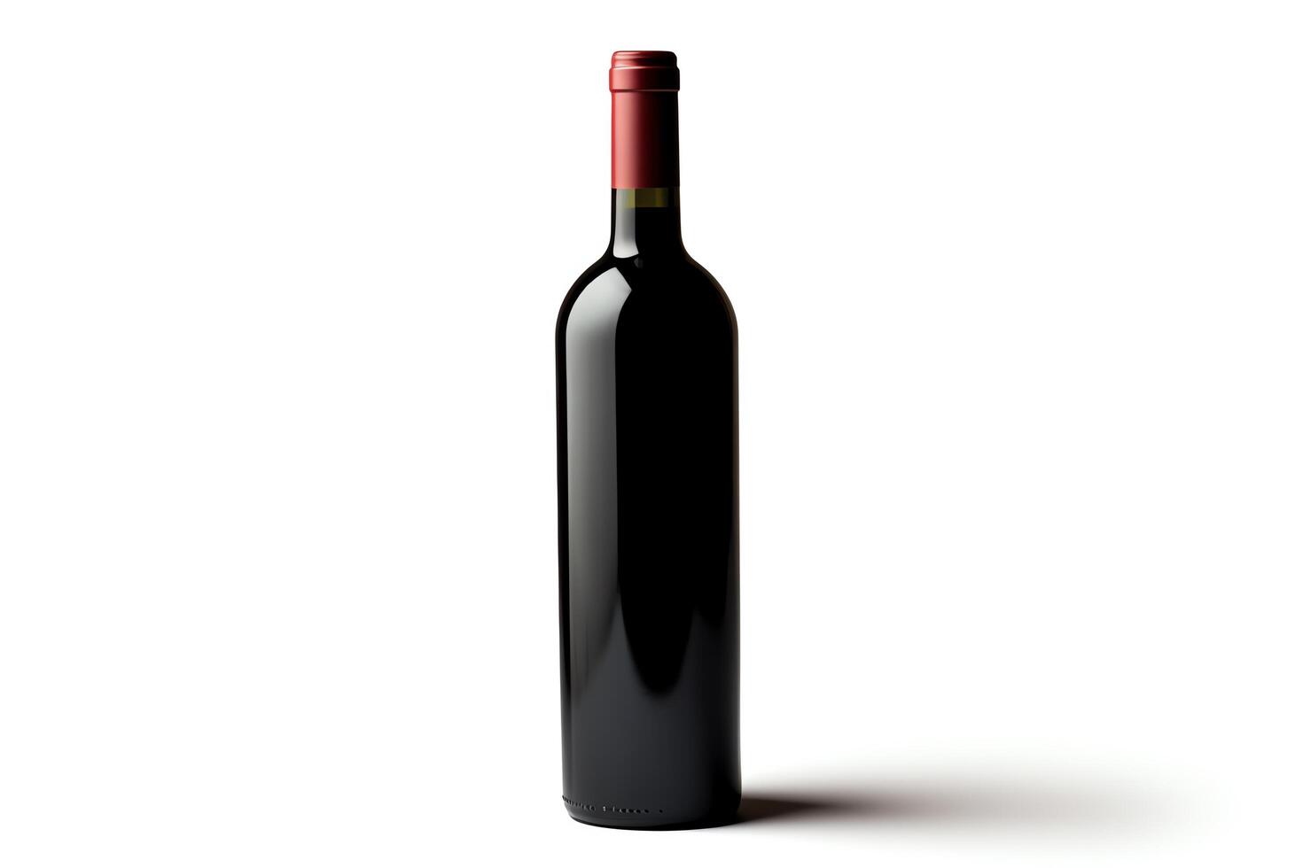 Single wine bottle depicted in highresolution, DiCut style, isolated on a white background, with no watermarks, logos, letters, or shadows photo