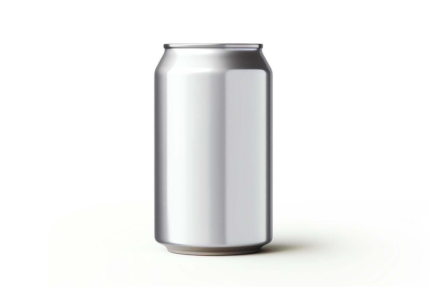 Create a photorealistic rendering of a single aluminum can photo