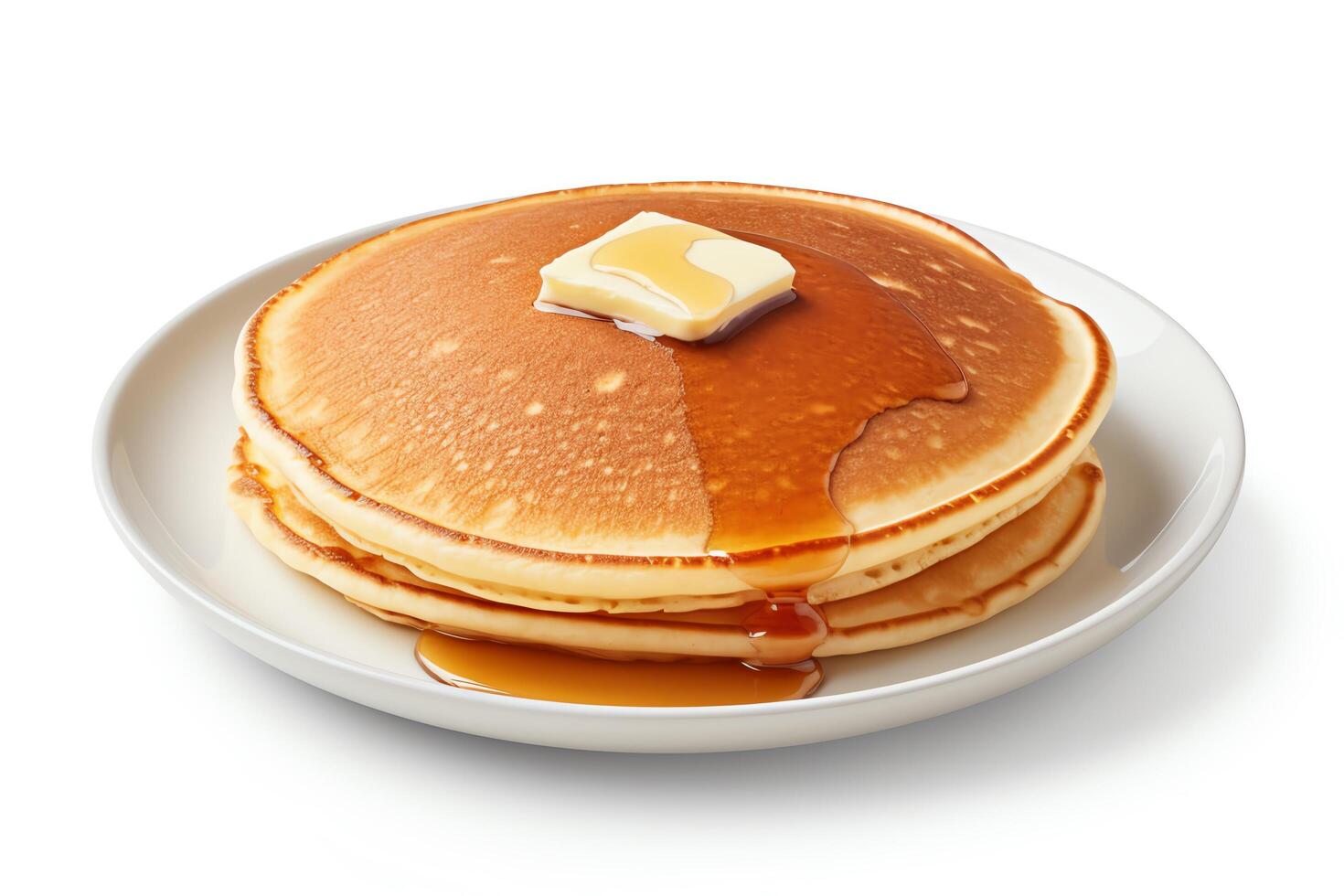 Single pancake depicted in highresolution, DiCut style, isolated on a white background, with no watermarks, logos, letters, or shadows photo