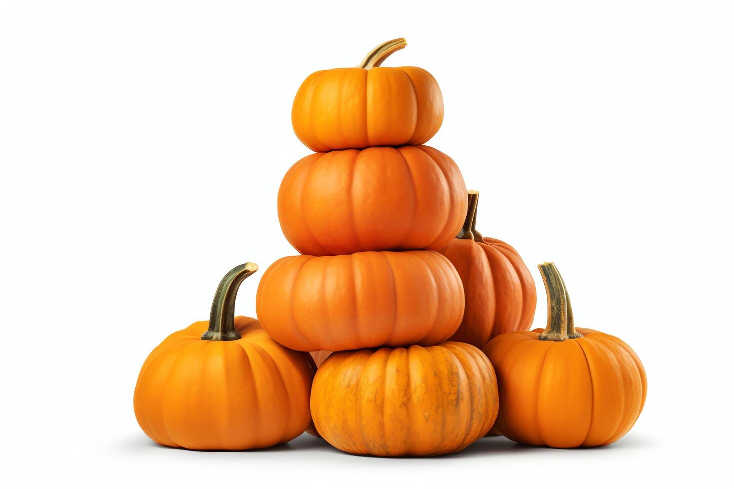A stack of pumpkins, isolated on a white background photo