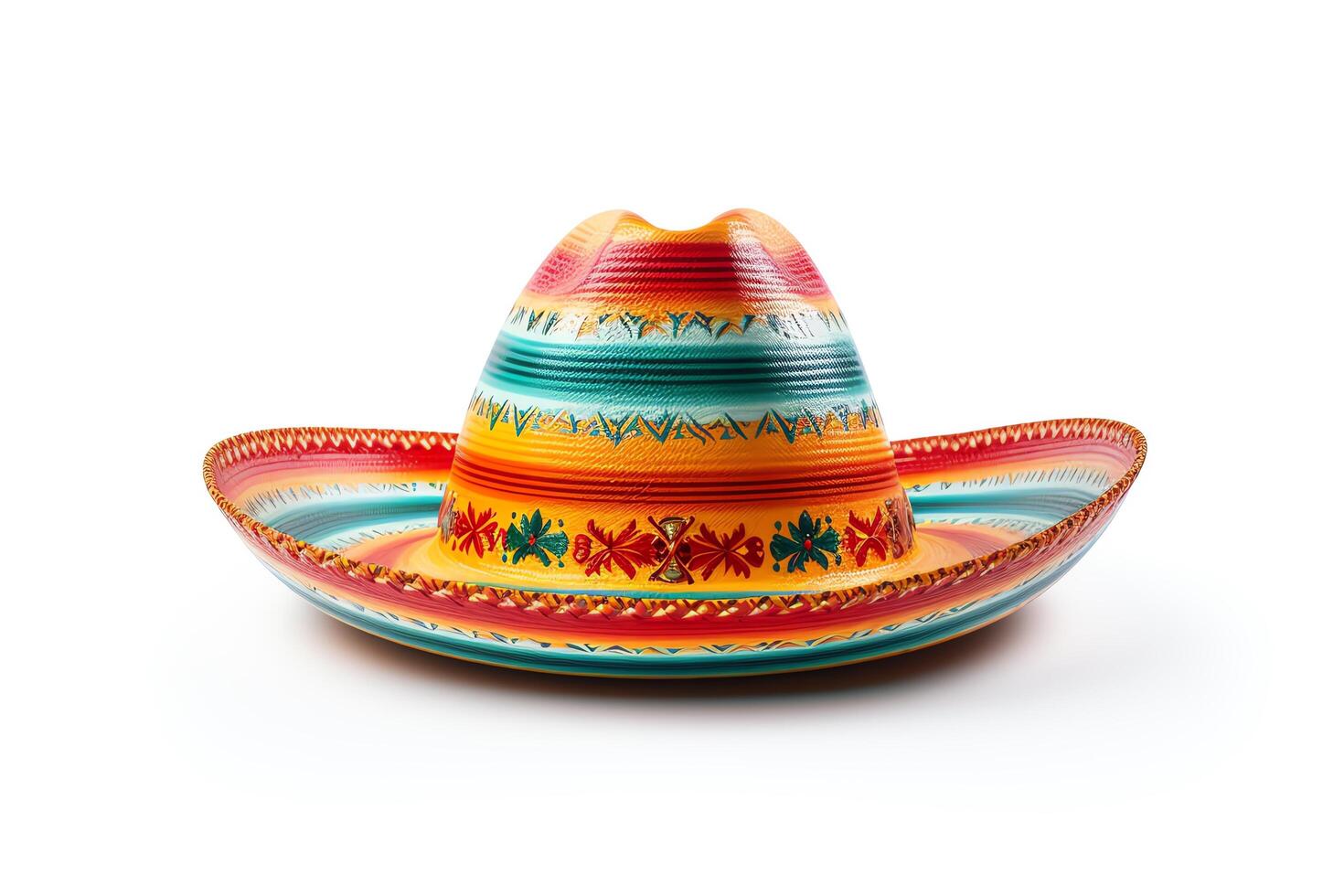 A traditional Mexican sombrero hat, perfect for a fiesta or Cinco de Mayo celebration. photo