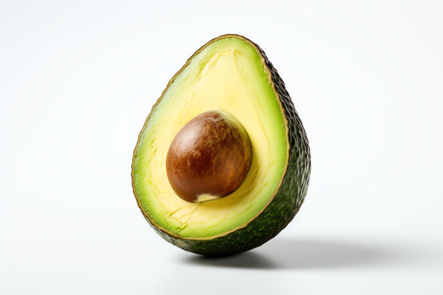 Avocado captured as a single object in DiCut style, showcased against a white background, with all watermarks, logos, letters, and shadows removed for clarity photo
