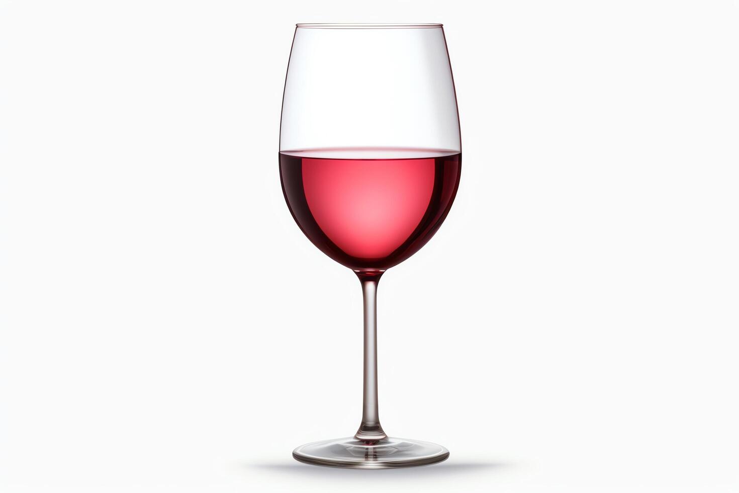 Single wine glass depicted in highresolution, DiCut style, isolated on a white background, with no watermarks, logos, letters, or shadows photo