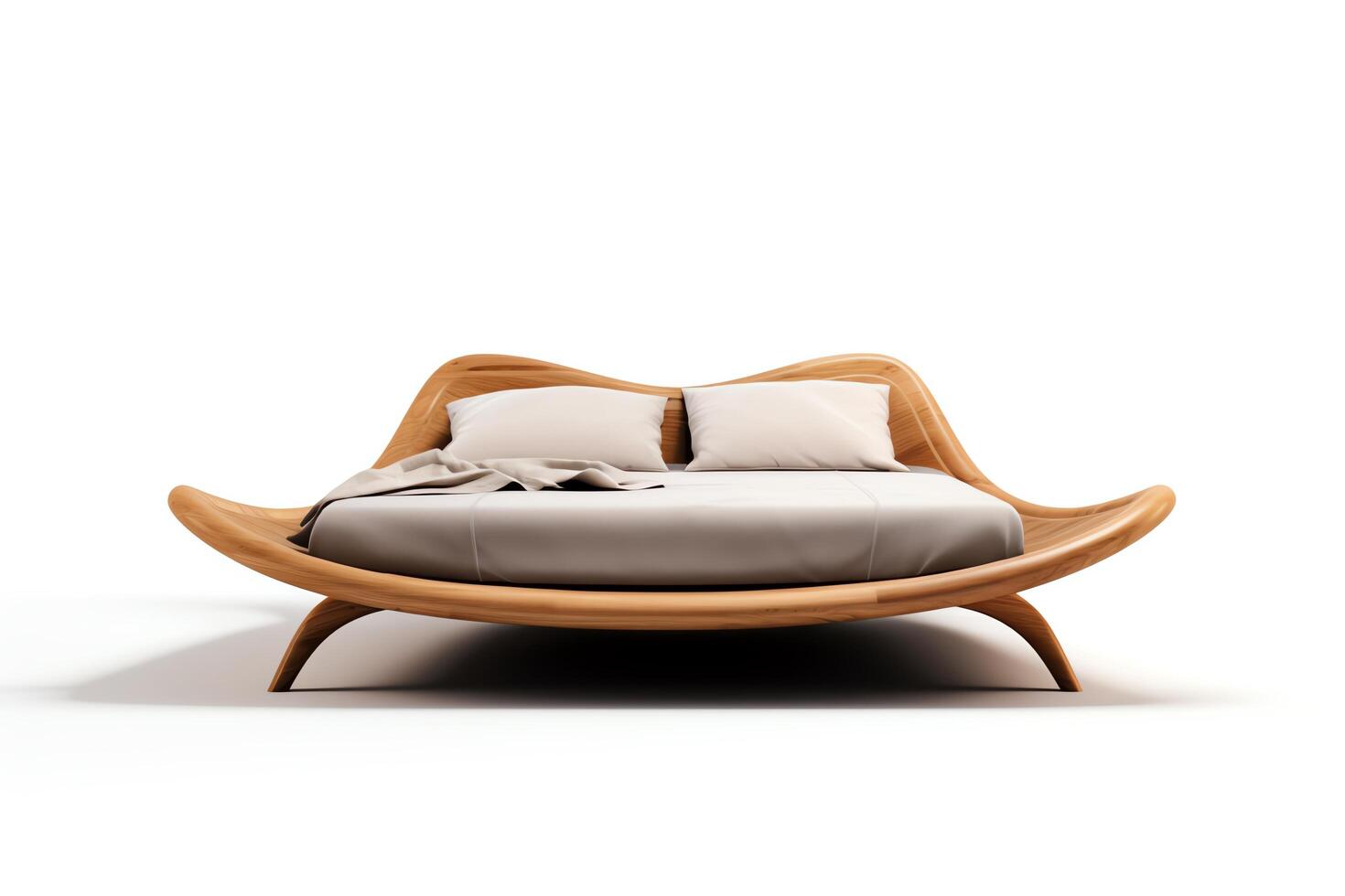 Design a modern and elegant bed frame using organic shapes photo