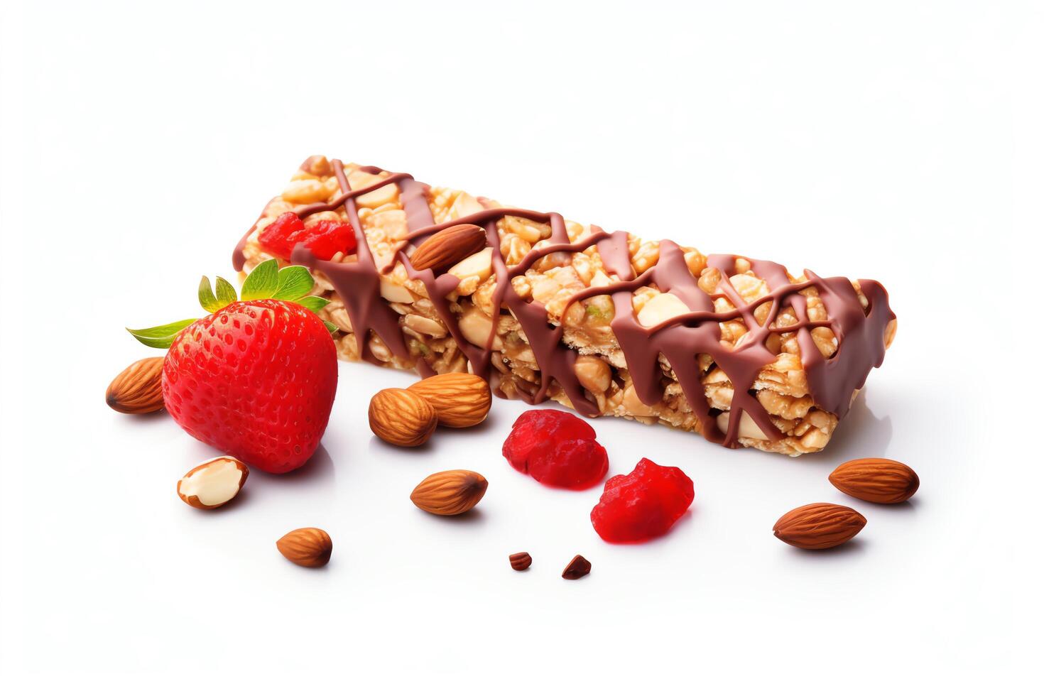 A delicious and nutritious granola bar made with oats, nuts, and dried fruit photo