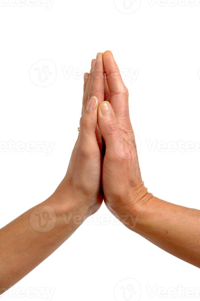 Hands of two generations photo
