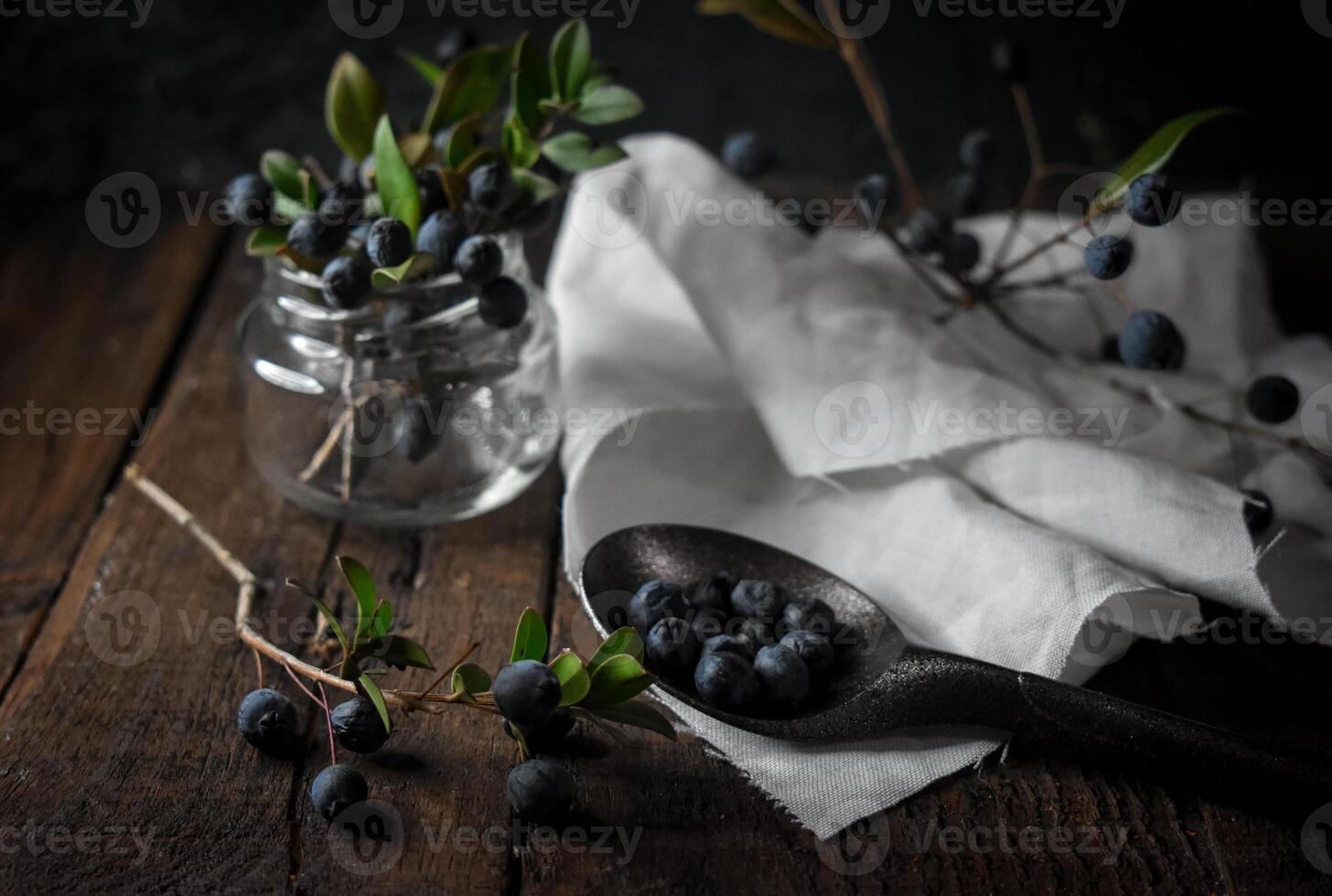 Myrtle Berry on wooden Table photo