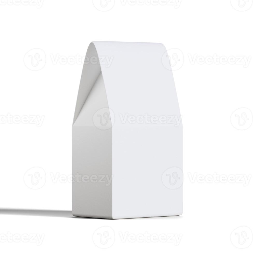 Pouch packaging coffee white color and isolated background photo
