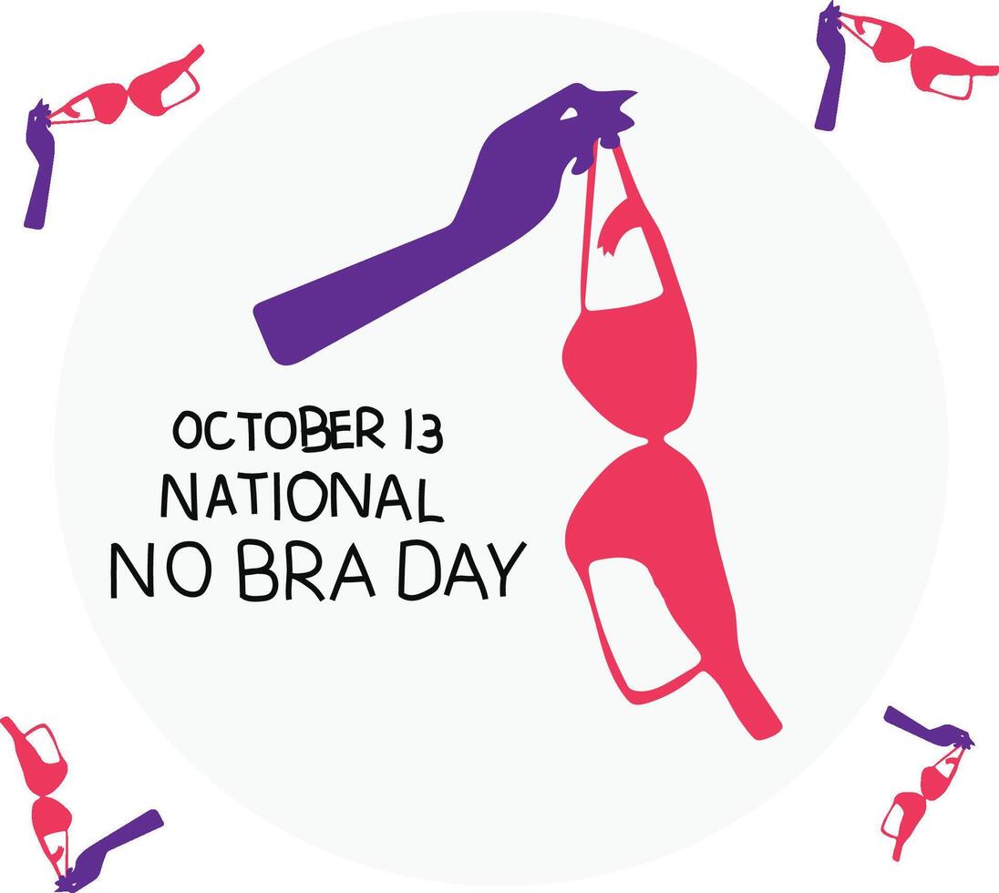 national no bra day vector