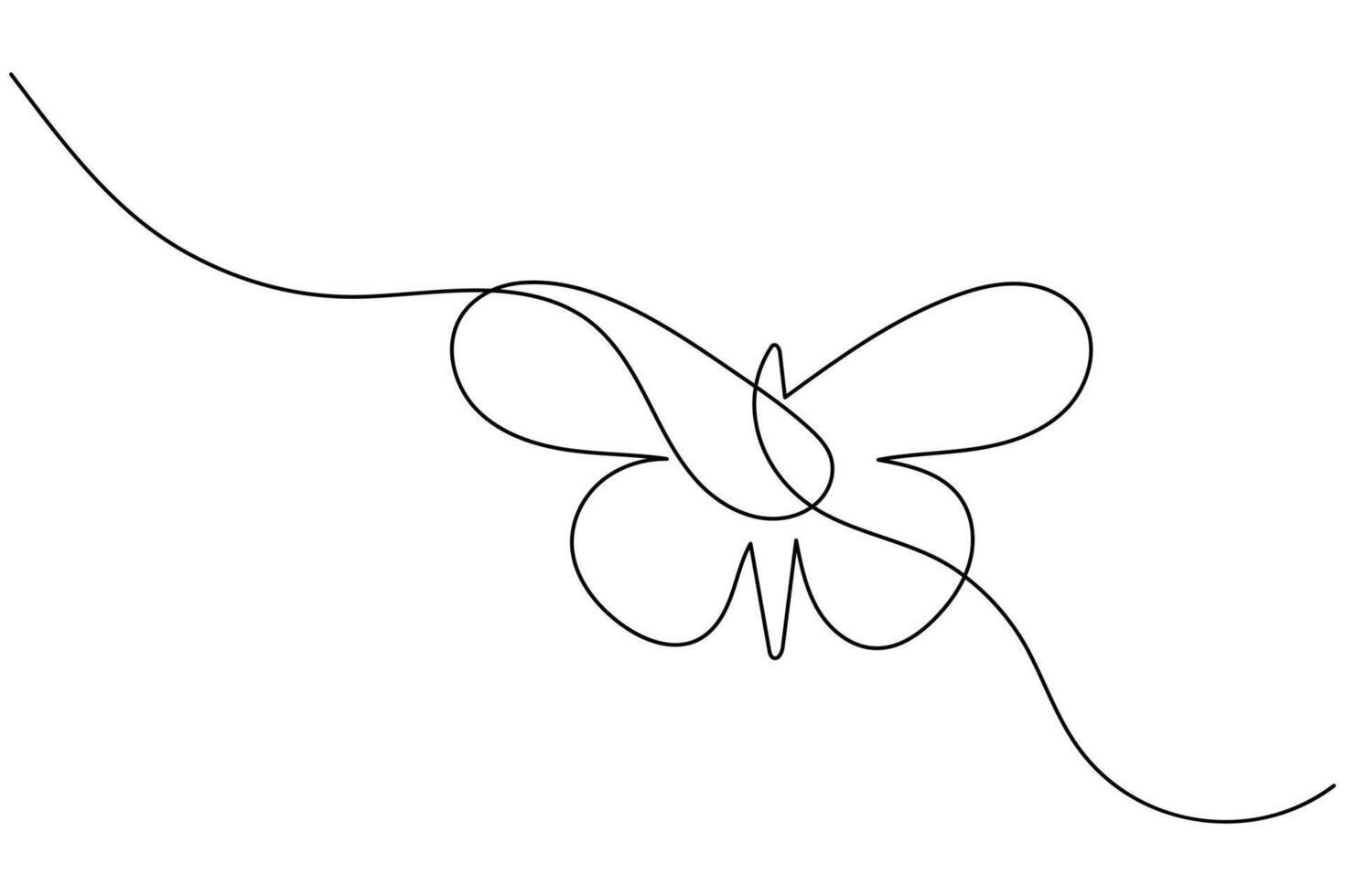 Butterfly continuous one line drawing vector