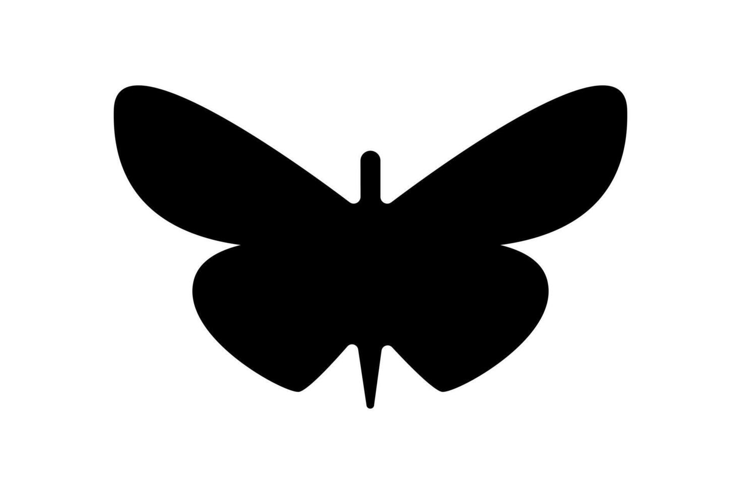 Basic Butterfly silhouette art and outline icon vector