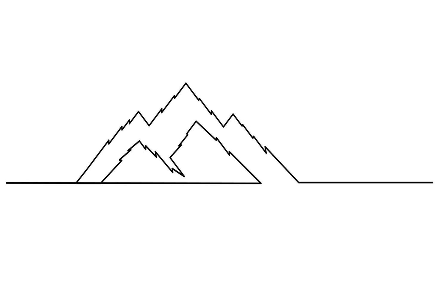 Minimalist mountain single line drawing vector