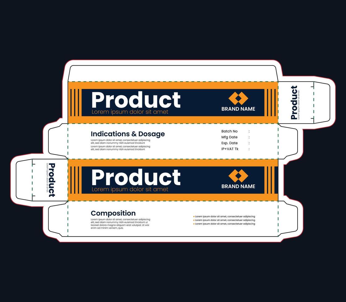 Cream Medicine or Ointment Cream Box Packaging Design vector