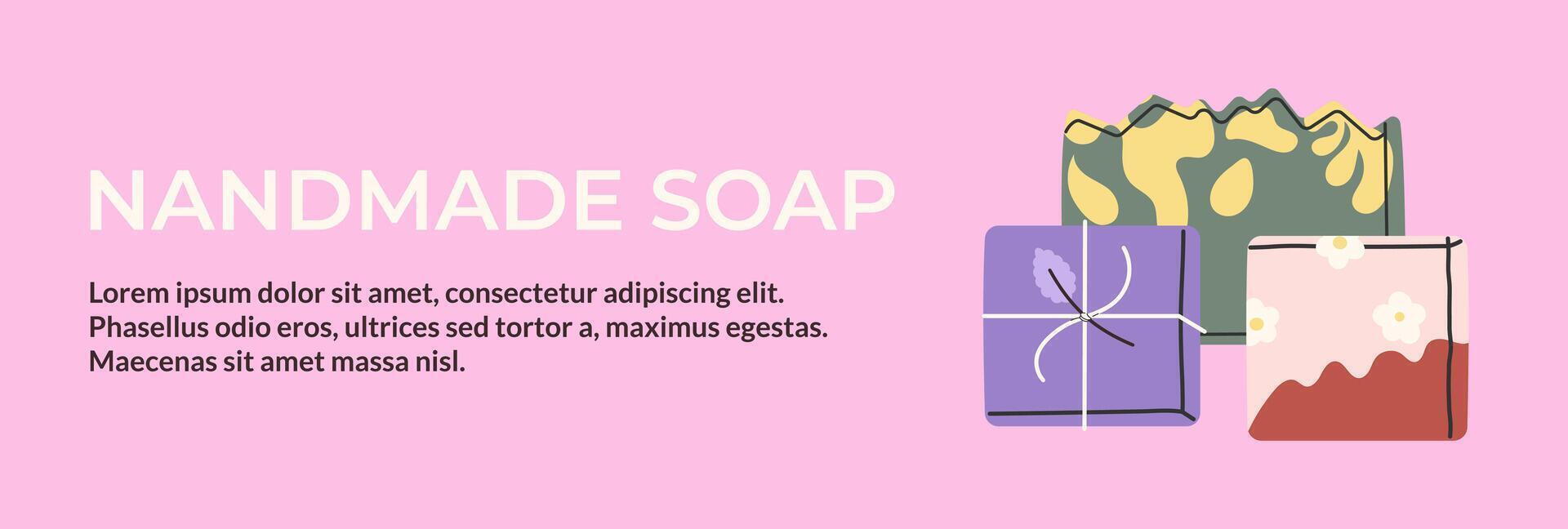 Handmade Soap Bar Banner Template vector