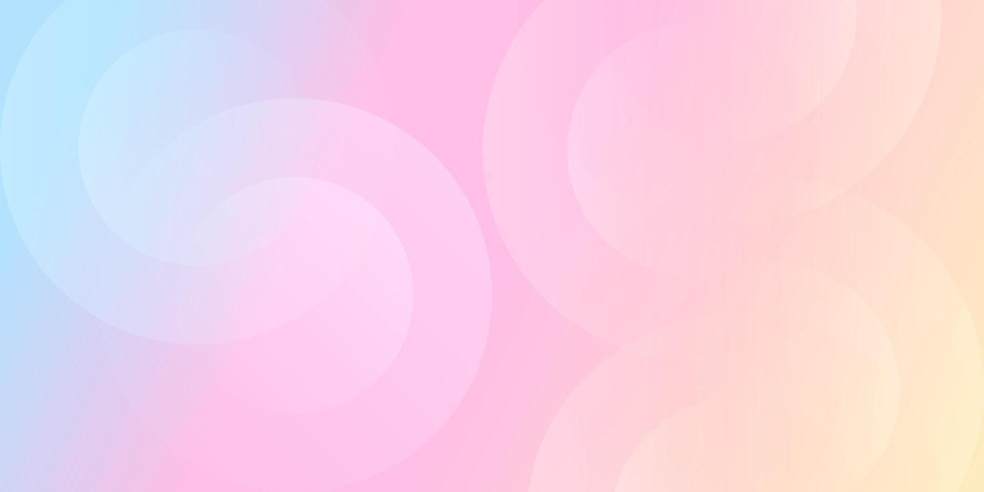 Trendy geometric minimalistic background. Pastel rainbow colorful gradation with transparent circle elements. illustration. vector
