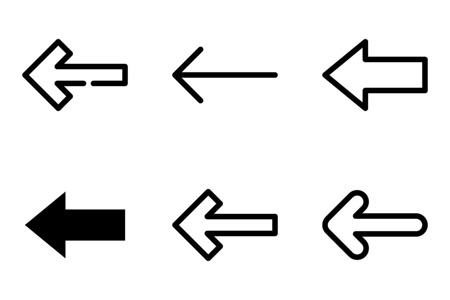 arrow, left icon symbol template collection vector