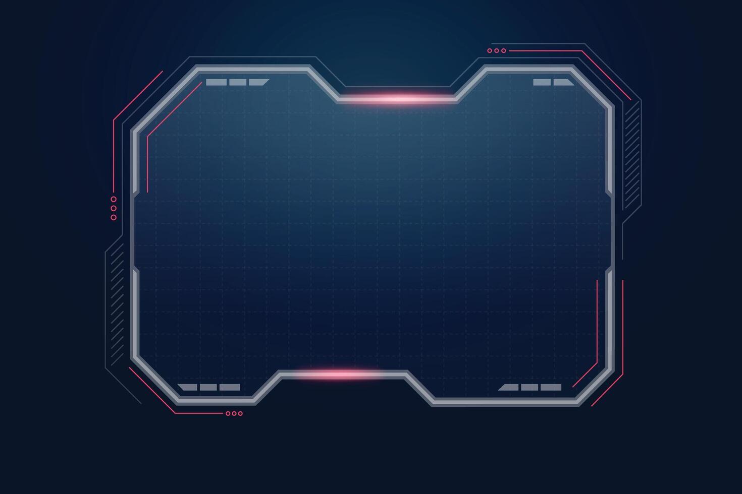 Futuristic HUD Transparent, Sci Fi Modern Interface square shape. vector
