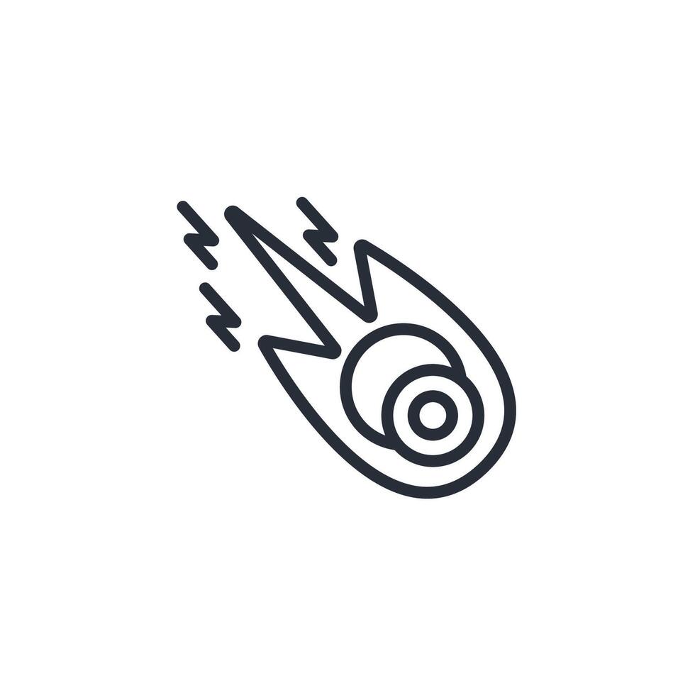 comet icon. .Editable stroke.linear style sign for use web design,logo.Symbol illustration. vector