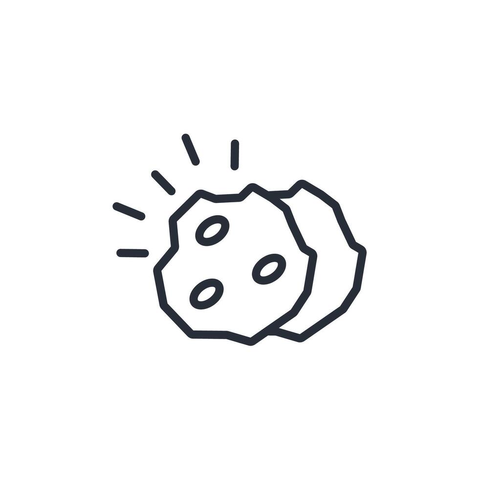asteroid icon. .Editable stroke.linear style sign for use web design,logo.Symbol illustration. vector