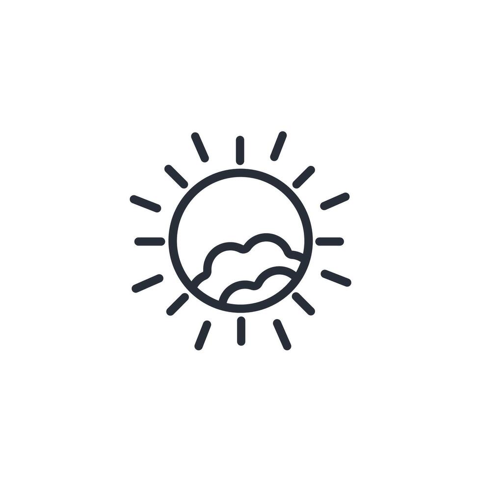 Sun icon. .Editable stroke.linear style sign for use web design,logo.Symbol illustration. vector