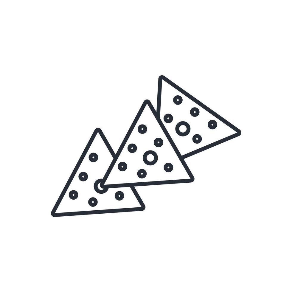 Nachos icon. .Editable stroke.linear style sign for use web design,logo.Symbol illustration. vector