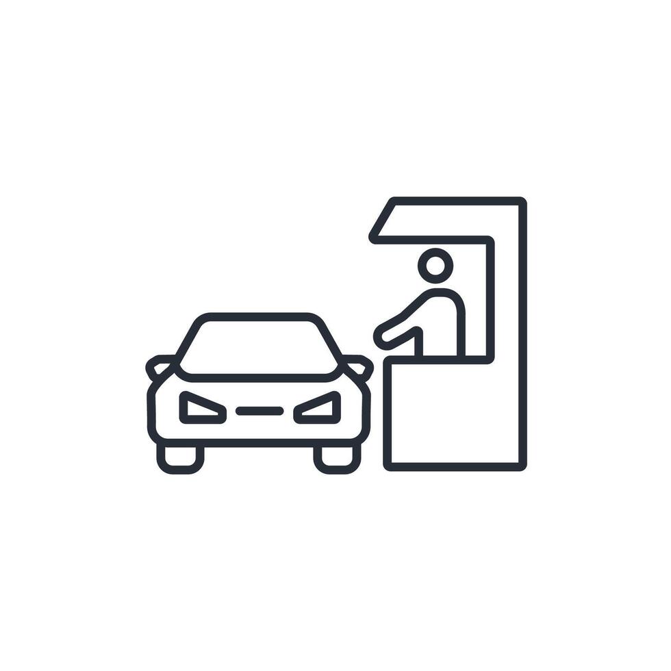 Drive Thru icon. .Editable stroke.linear style sign for use web design,logo.Symbol illustration. vector