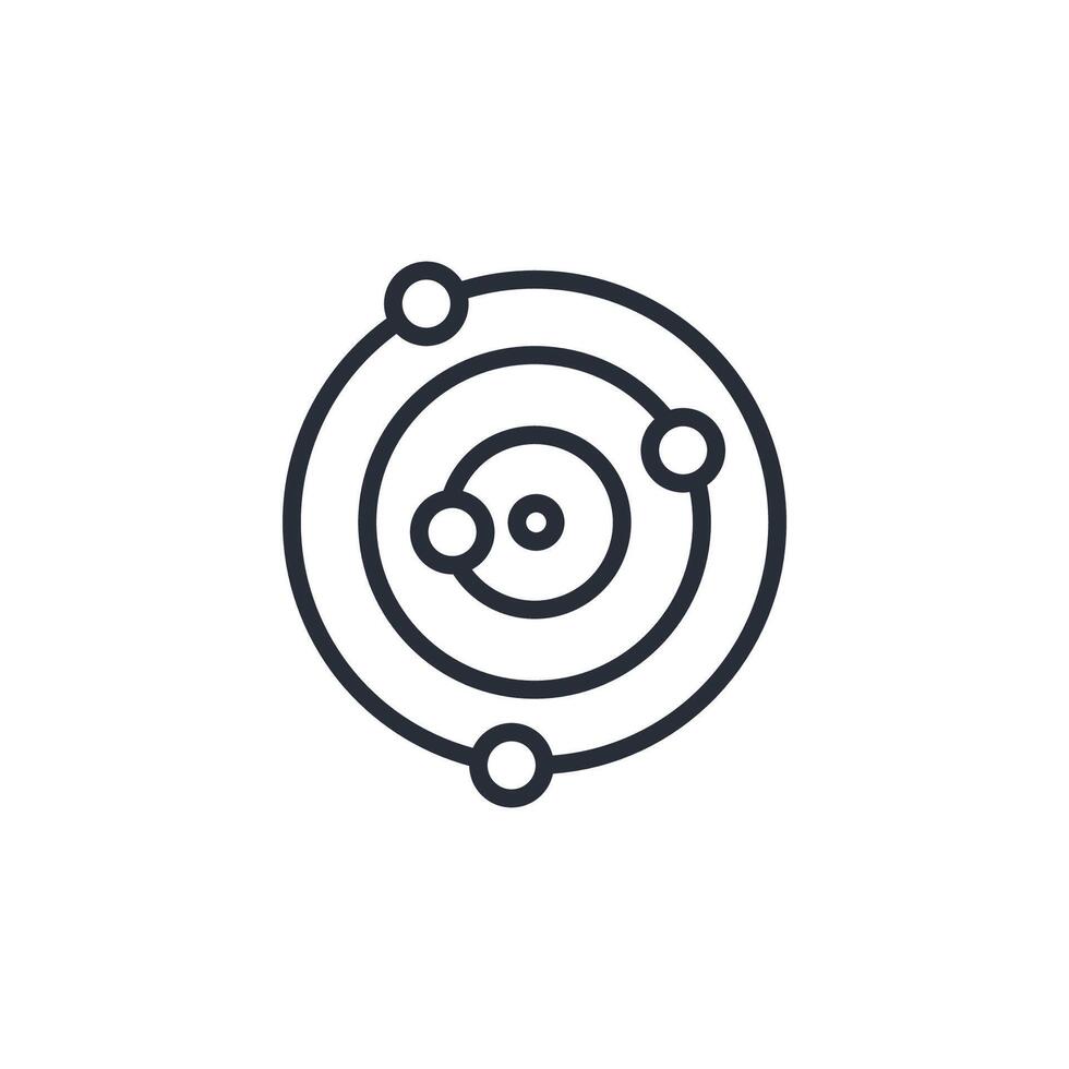 Solar System icon. .Editable stroke.linear style sign for use web design,logo.Symbol illustration. vector