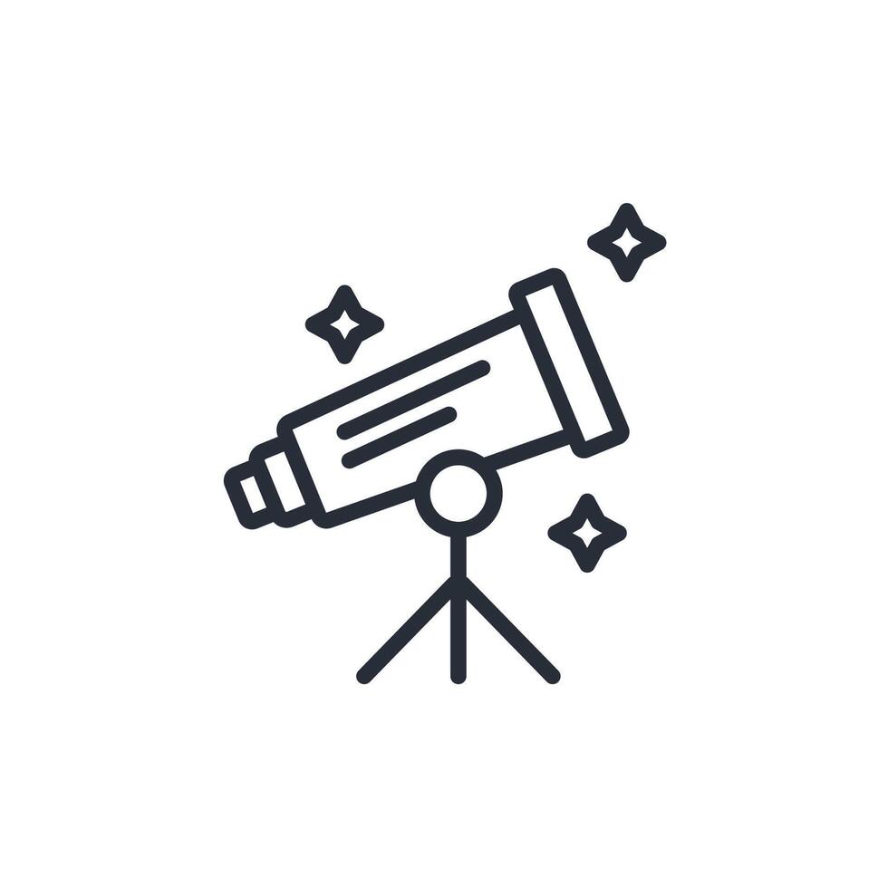 Telescope icon. .Editable stroke.linear style sign for use web design,logo.Symbol illustration. vector