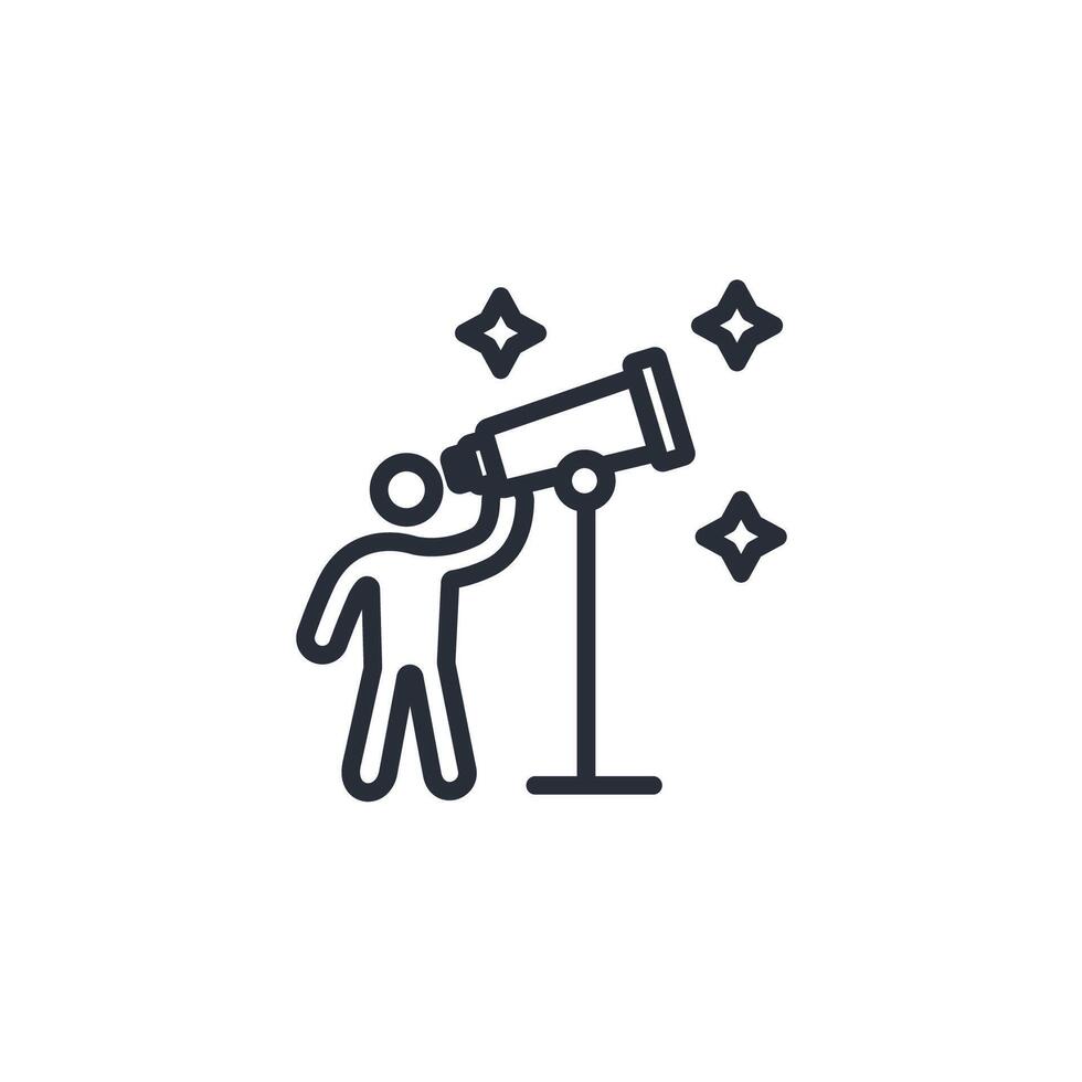 star gazing icon. .Editable stroke.linear style sign for use web design,logo.Symbol illustration. vector