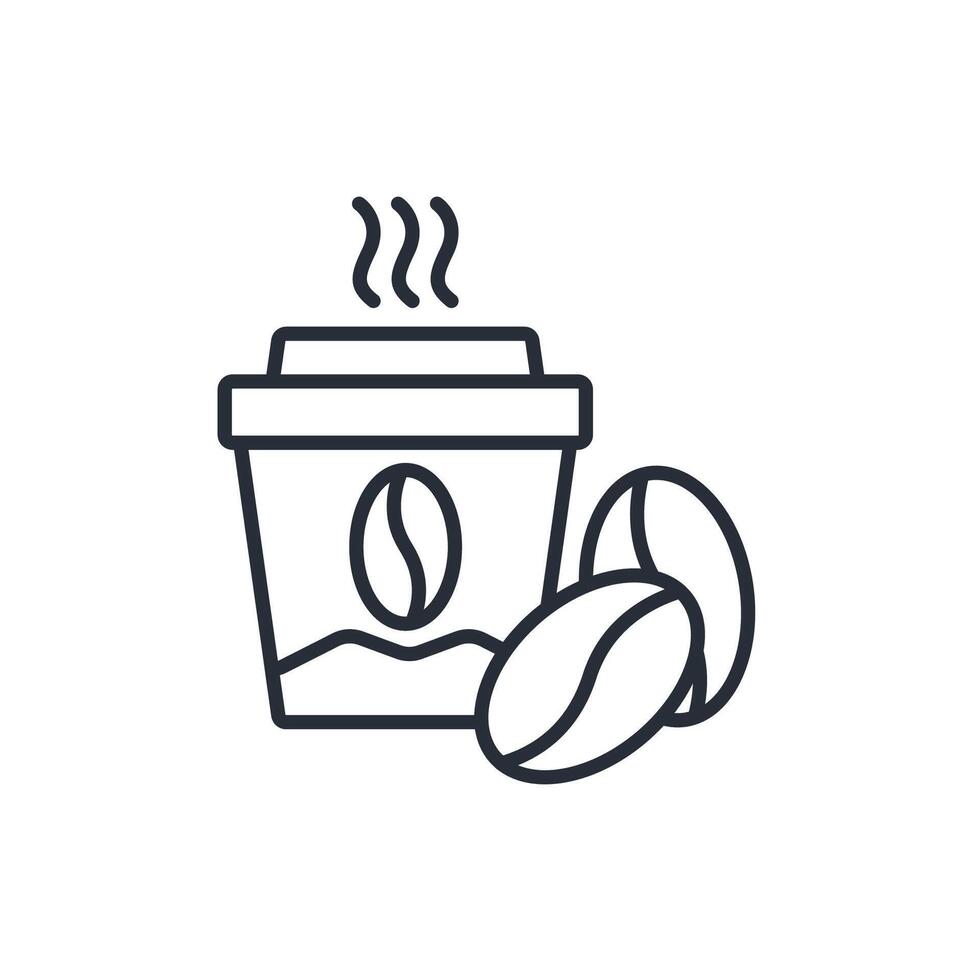 Coffee delivery icon. .Editable stroke.linear style sign for use web design,logo.Symbol illustration. vector